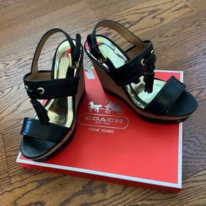 Coach leather wedges